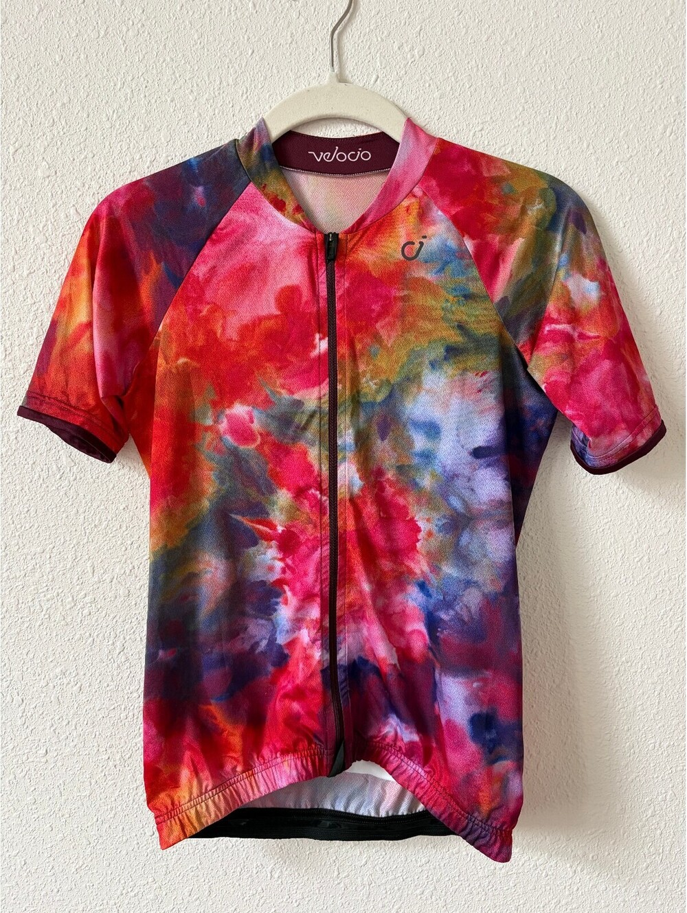 Velocio Ice Dye Short Sleeve Cycling Jersey Size Small Sporty Bike Colorful
